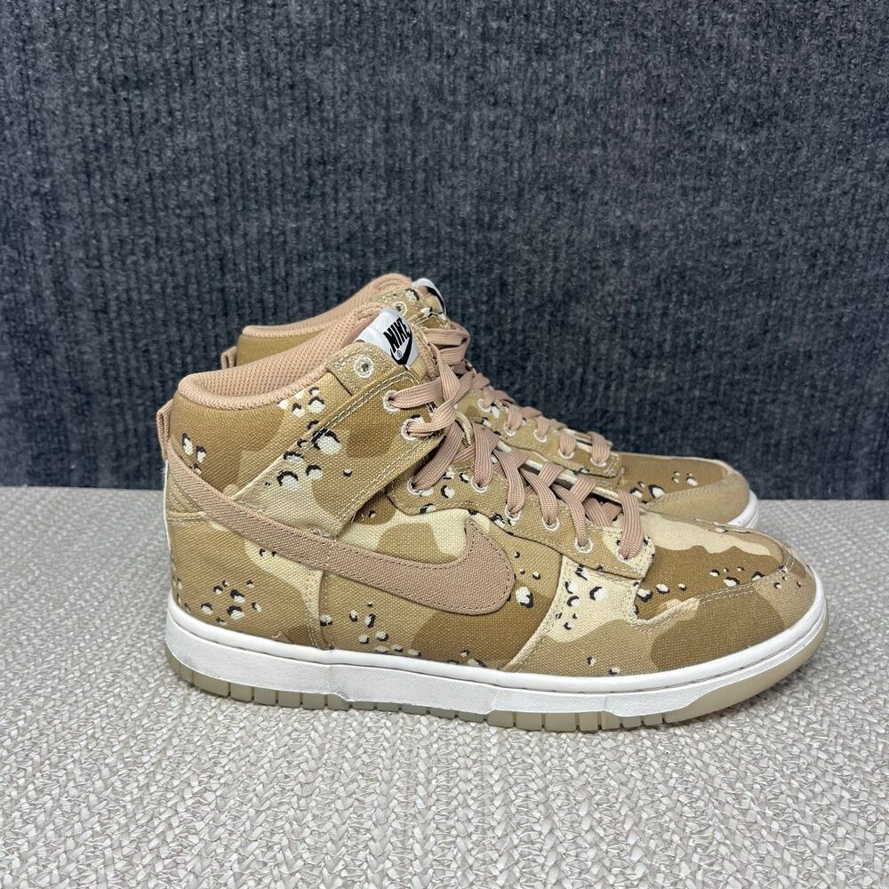 Nike Dunk High Desert Camo Hemp Sail Canvas Brown Shoes Women’s 8.5 DX2314-200